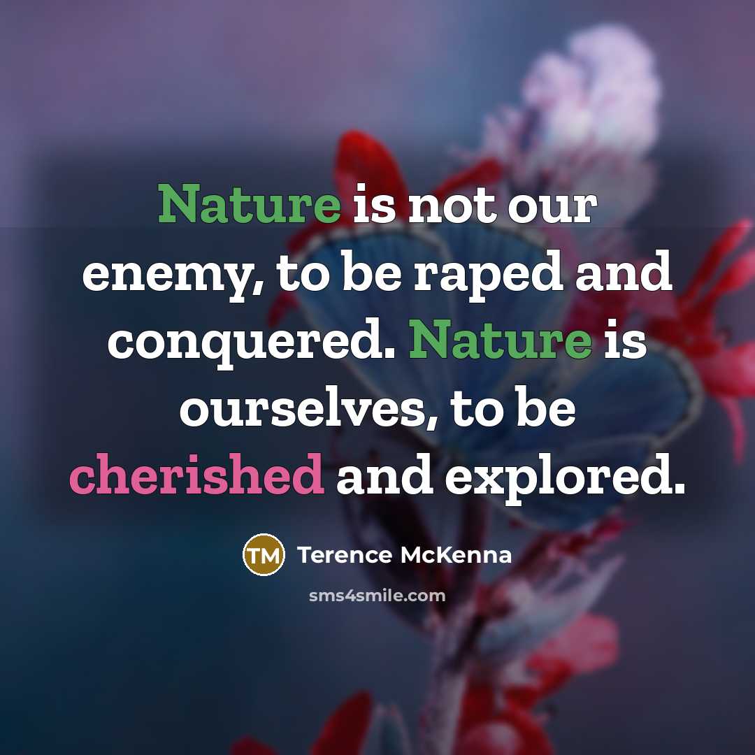 “Nature is not our enemy, to be raped and conquered.…” quote by Terence McKenna