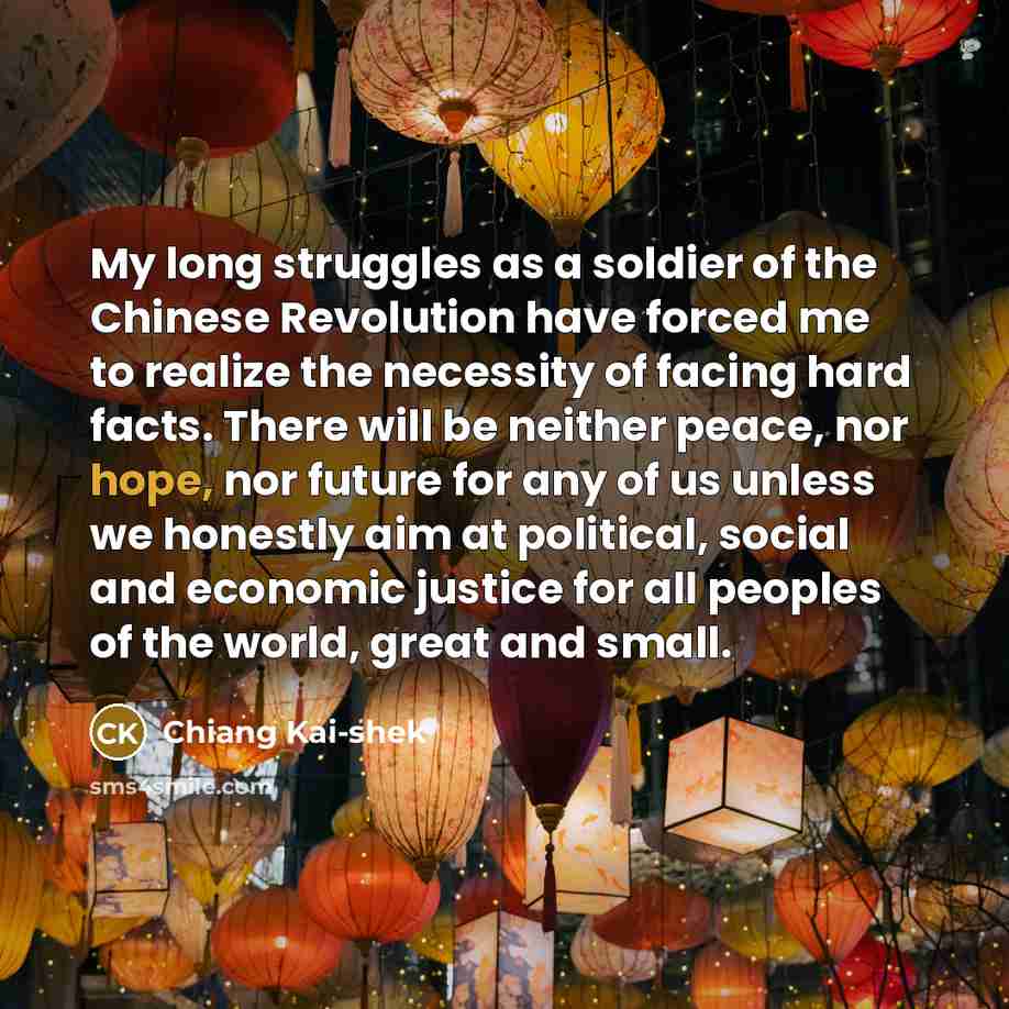 “My long struggles as a soldier of the Chinese Revolution…” quote by Chiang Kai-shek
