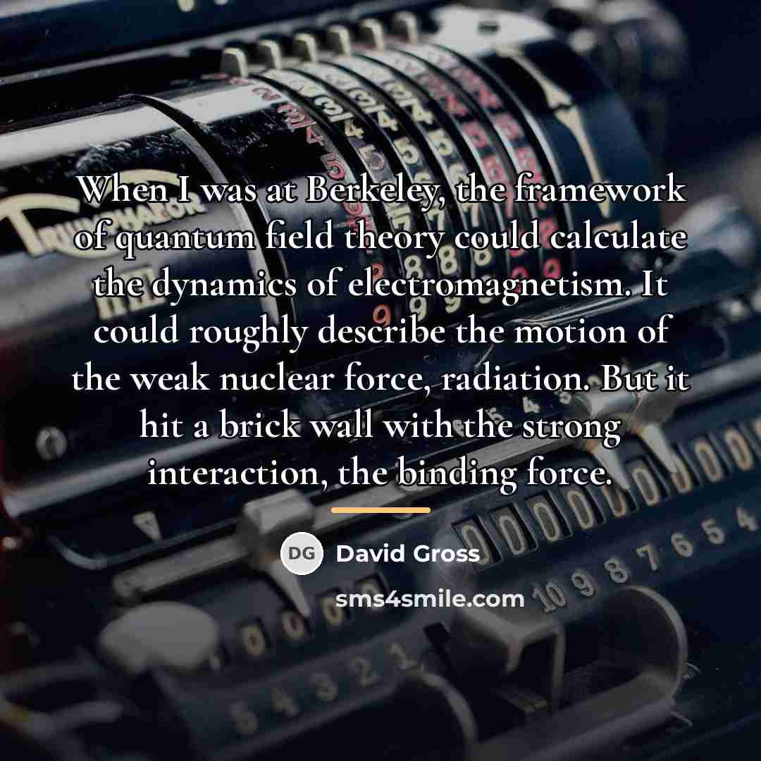 “When I was at Berkeley, the framework of quantum field…” quote by David Gross