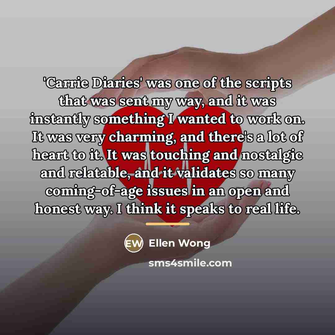 “'Carrie Diaries' was one of the scripts that was sent…” quote by Ellen Wong