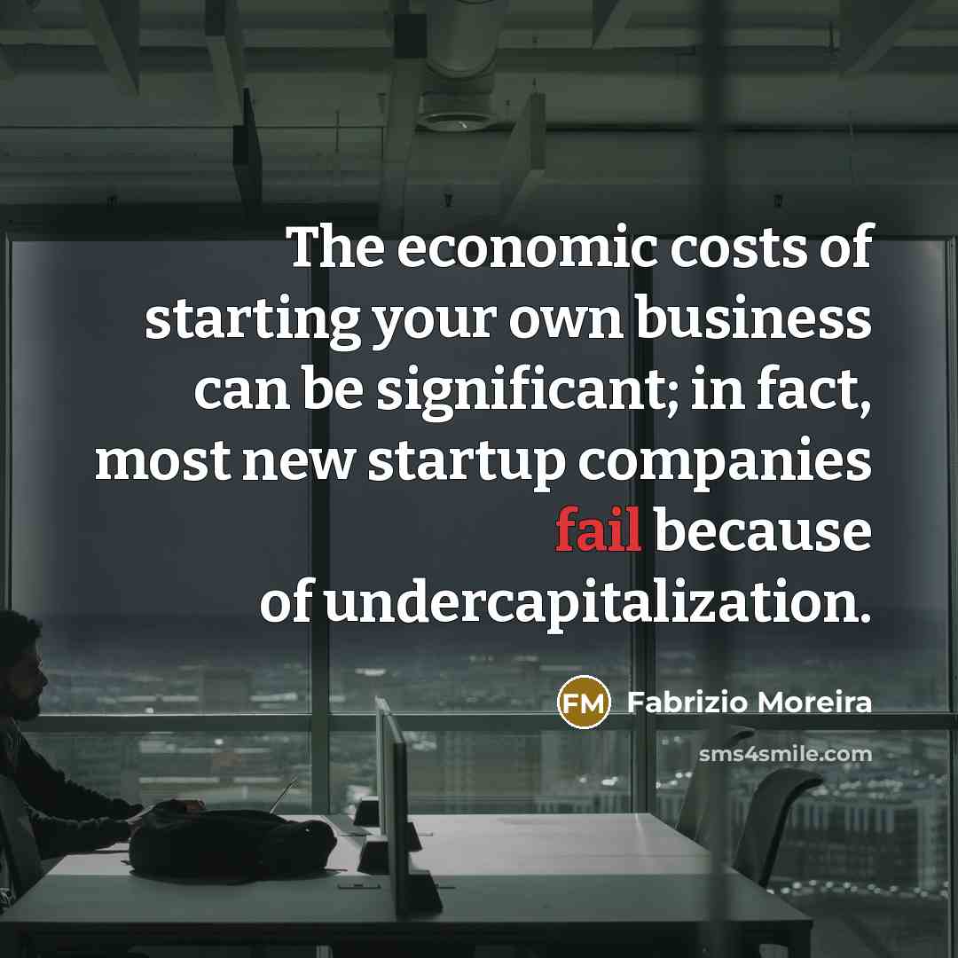“The economic costs of starting your own business can be…” quote by Fabrizio Moreira