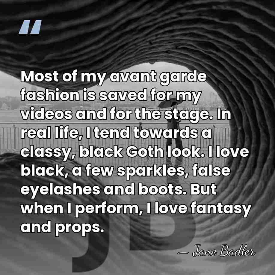 Most of my avant garde fashion is saved for my videos and&hellip; - Jane Badler