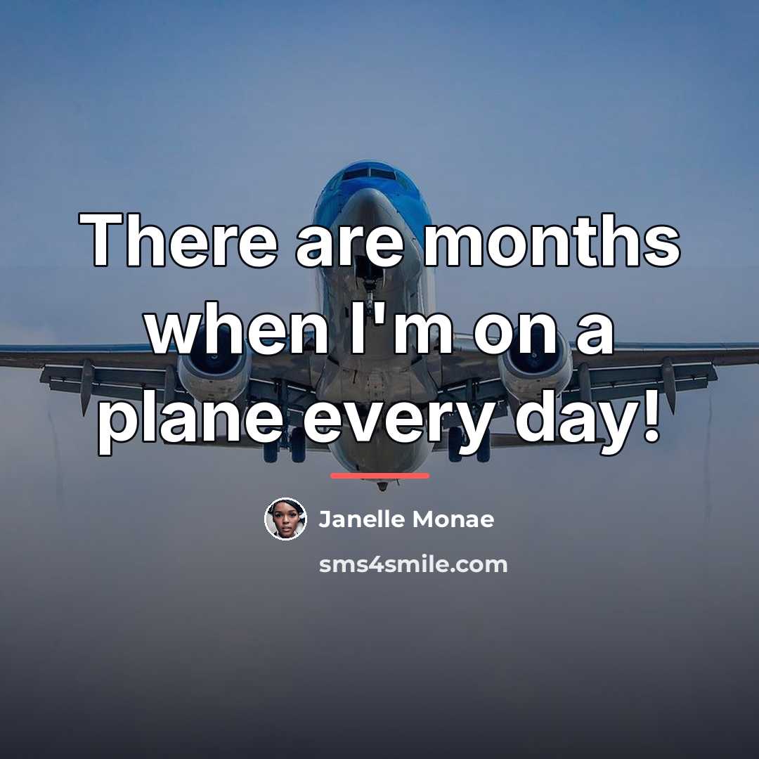“There are months when I'm on a plane every day!…” quote by Janelle Monae