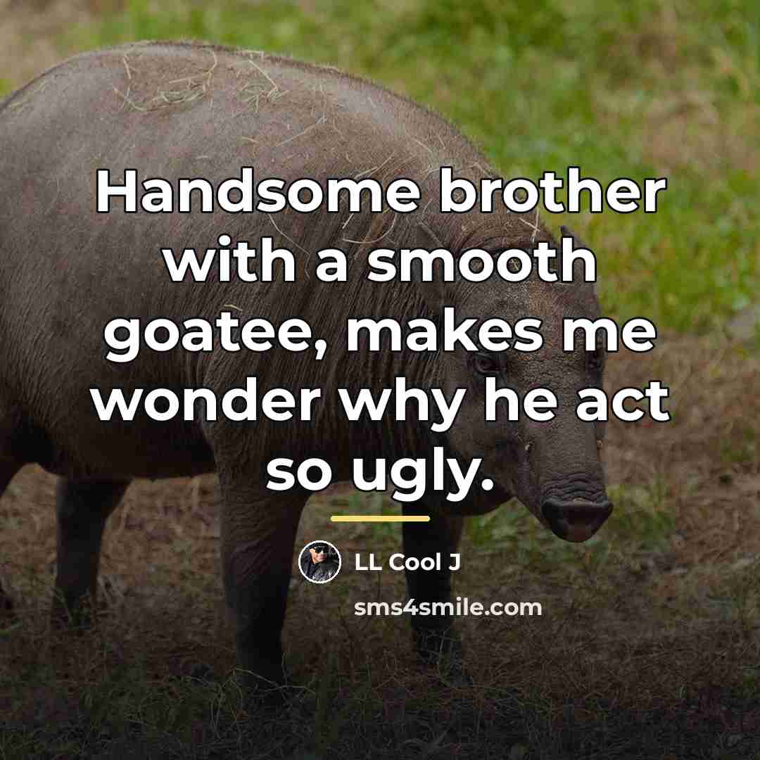 “Handsome brother with a smooth goatee, makes me wonder why…” quote by LL Cool J