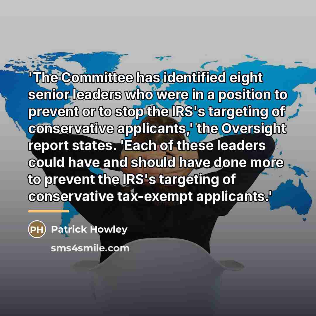 “'The Committee has identified eight senior leaders who were in…” quote by Patrick Howley