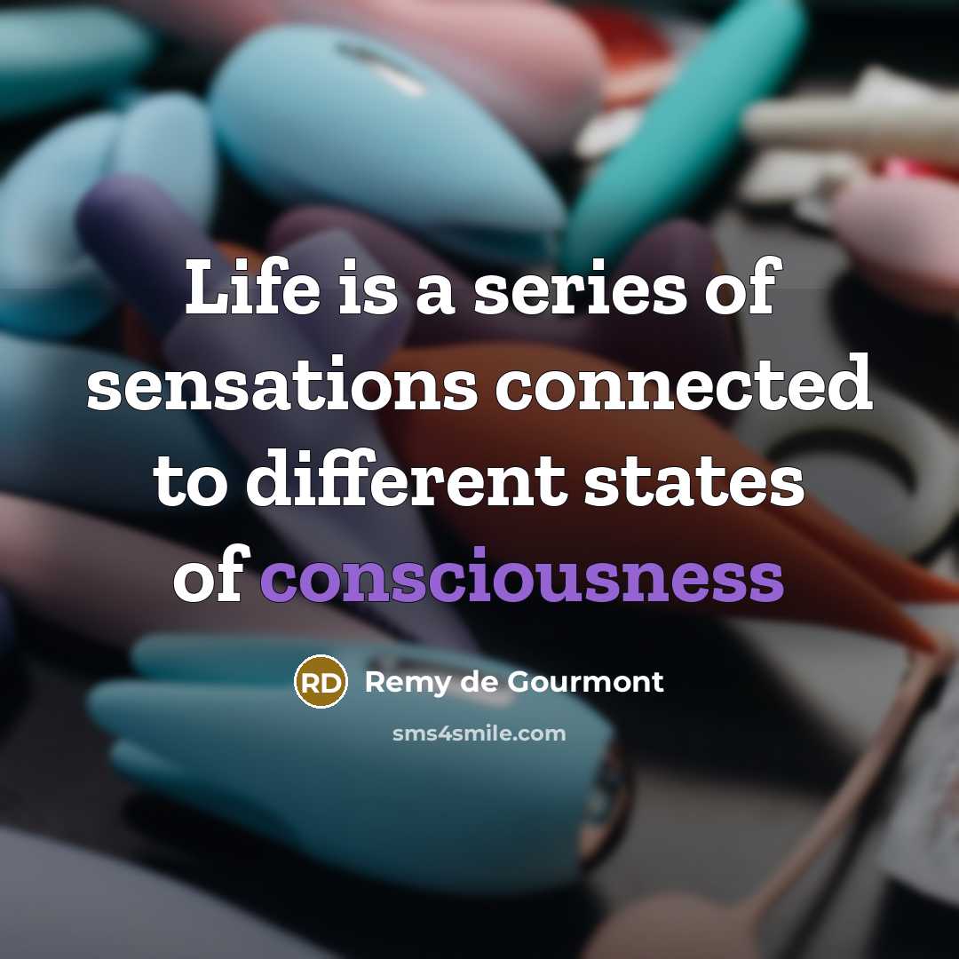 “Life is a series of sensations connected to different states…” quote by Remy de Gourmont