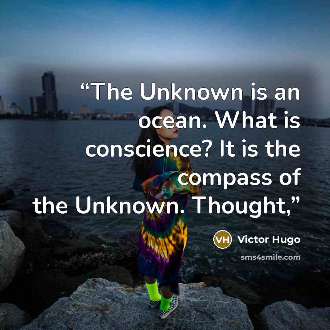 “The Unknown is an ocean. What is conscience? It is the compass of the Unknown. Thought,” quote by Victor Hugo