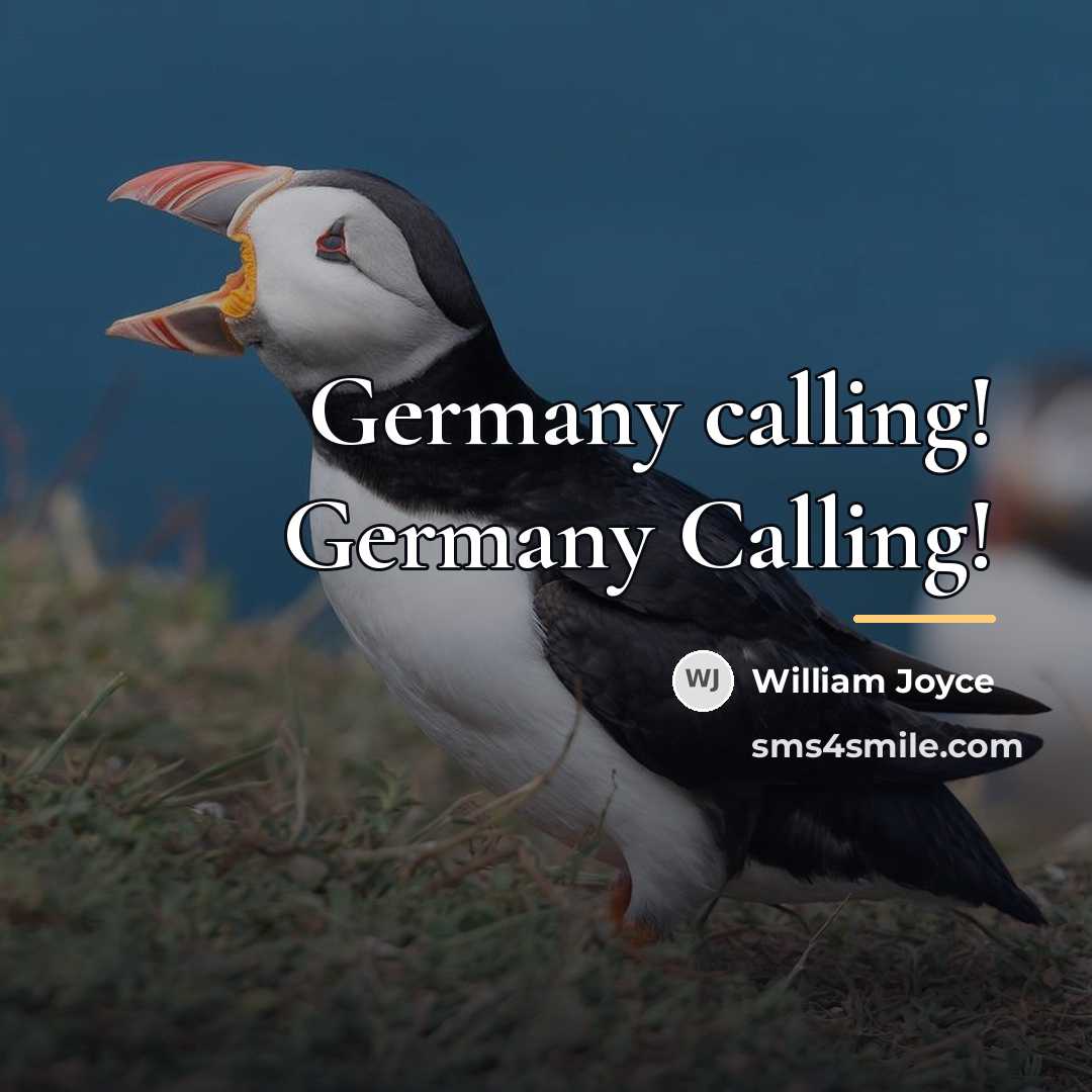 “Germany calling! Germany Calling!…” quote by William Joyce