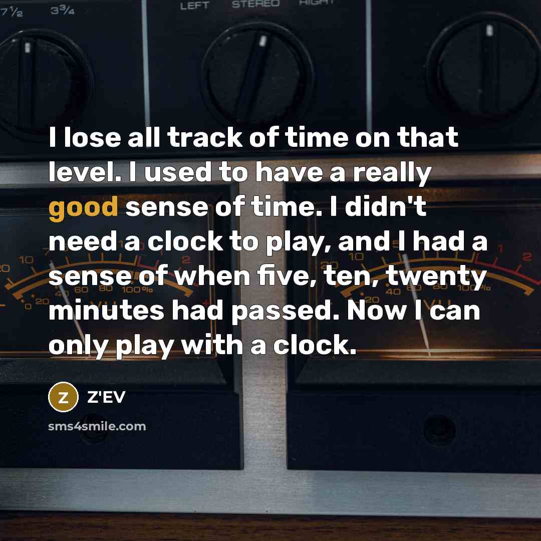 “I lose all track of time on that level. I…” quote by Z'EV