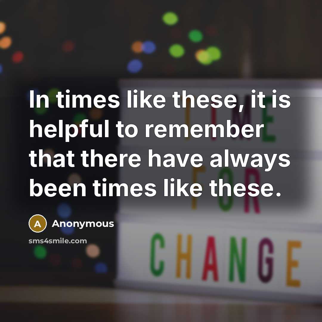 “In times like these, it is helpful to remember that there have always been times like these.” quote by Anonymous