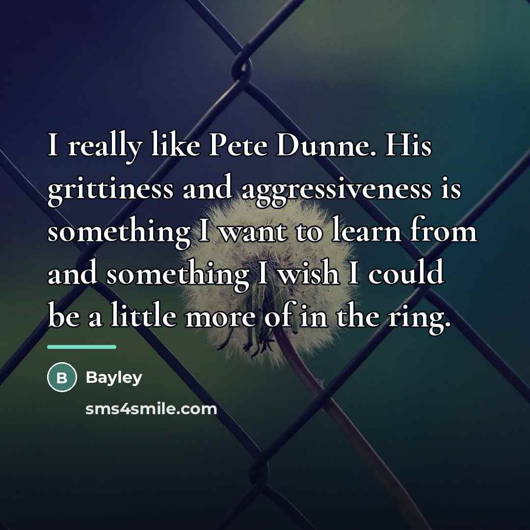 “I really like Pete Dunne. His grittiness and aggressiveness is…” quote by Bayley