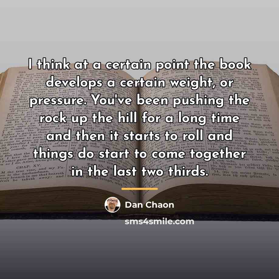 “I think at a certain point the book develops a…” quote by Dan Chaon