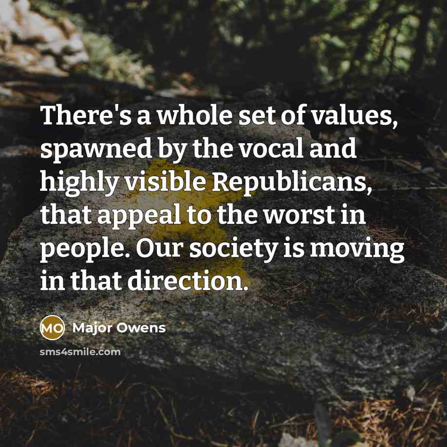 “There's a whole set of values, spawned by the vocal…” quote by Major Owens