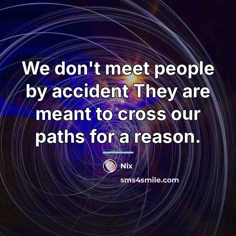 “We don't meet people by accident They are meant to…” quote by Nix