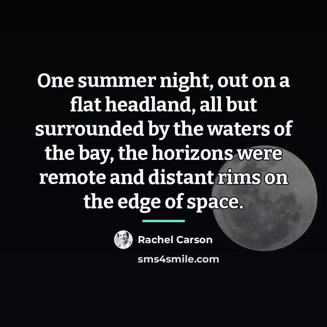 “One summer night, out on a flat headland, all but…” quote by Rachel Carson