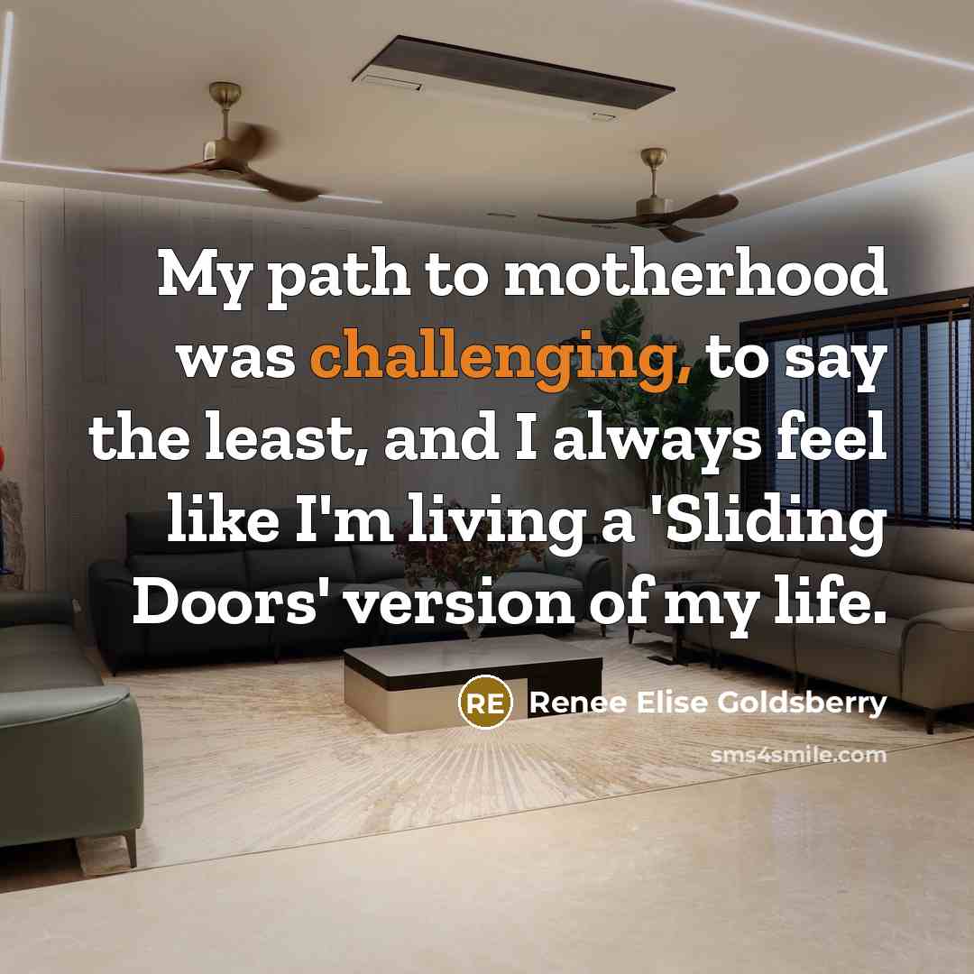 “My path to motherhood was challenging, to say the least,…” quote by Renee Elise Goldsberry