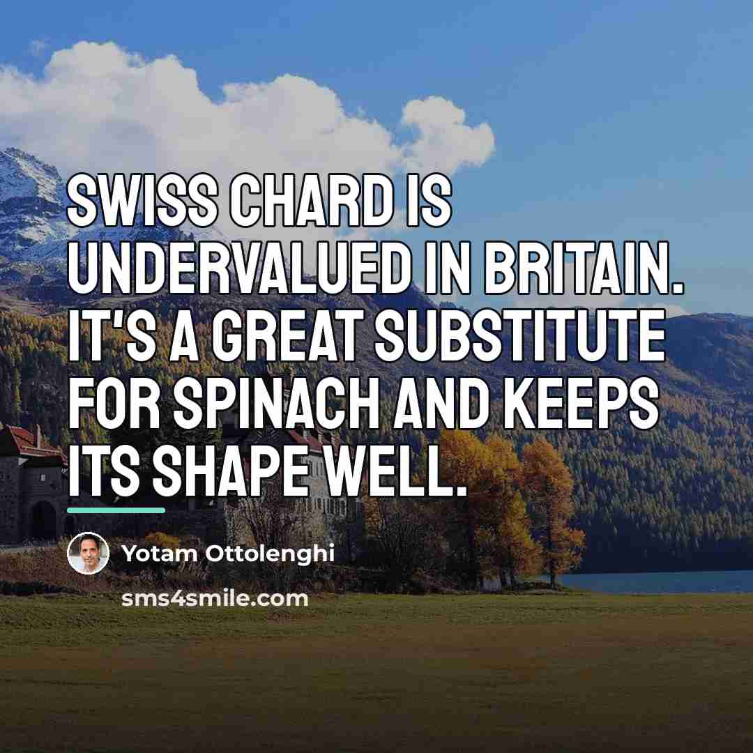 “Swiss chard is undervalued in Britain. It's a great substitute…” quote by Yotam Ottolenghi