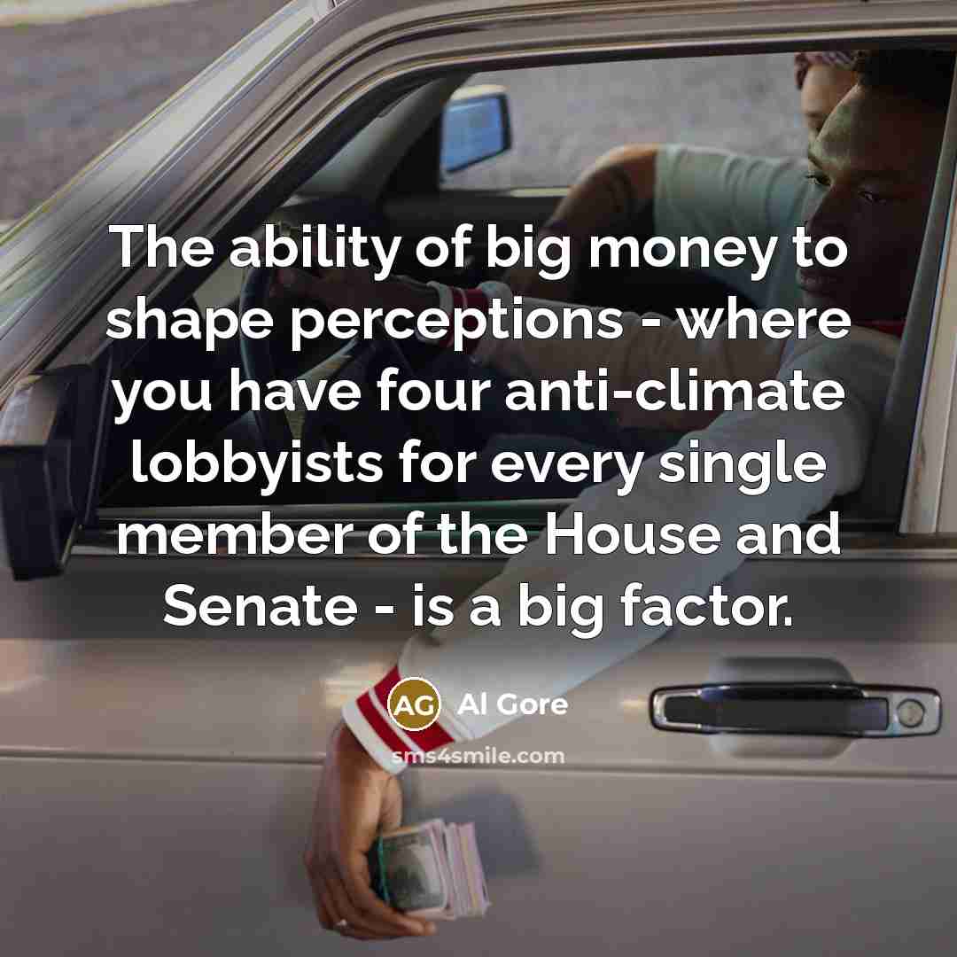 “The ability of big money to shape perceptions - where…” quote by Al Gore