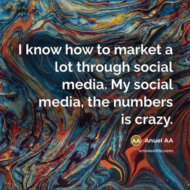 “I know how to market a lot through social media.…” quote by Anuel AA