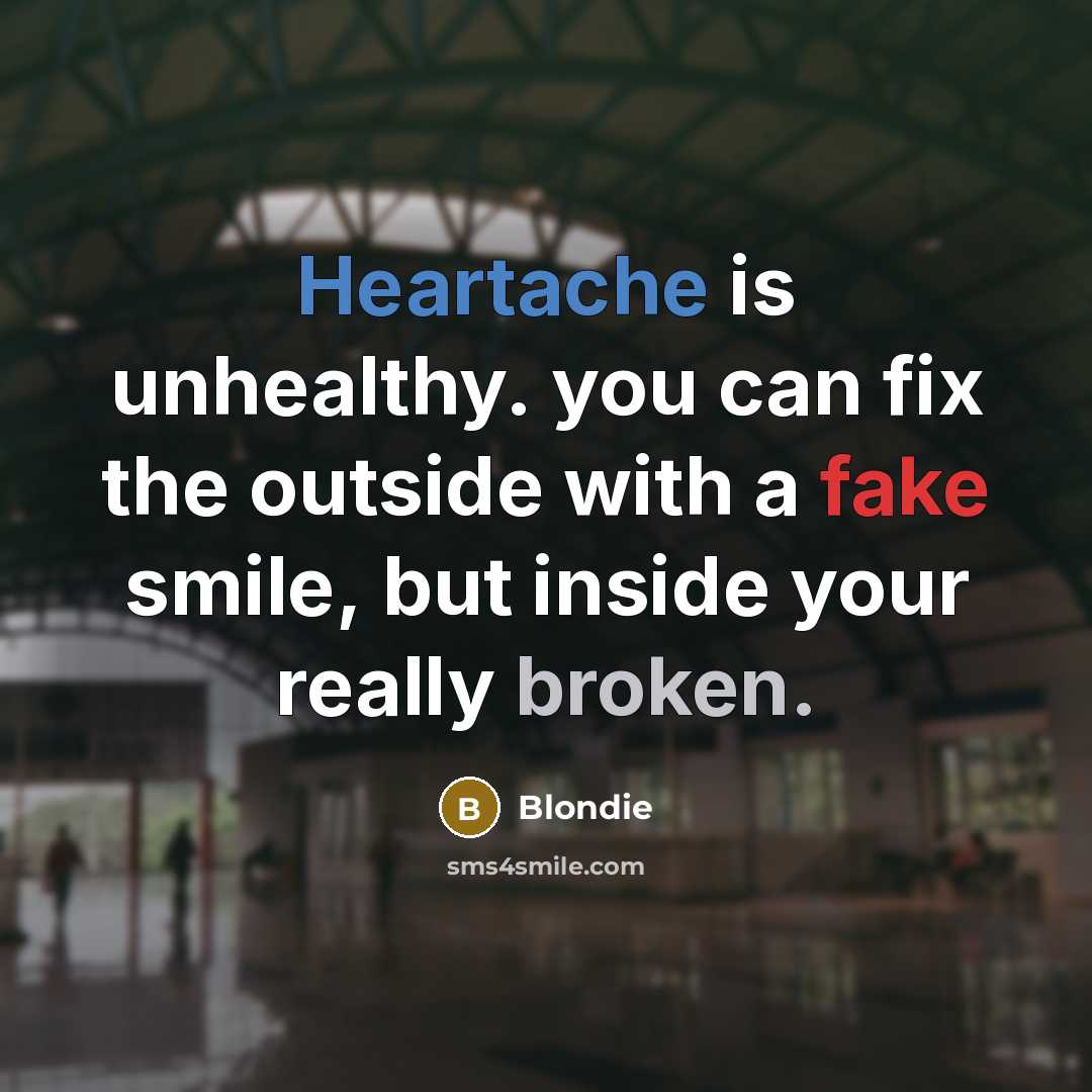 “Heartache is unhealthy. you can fix the outside with a…” quote by Blondie