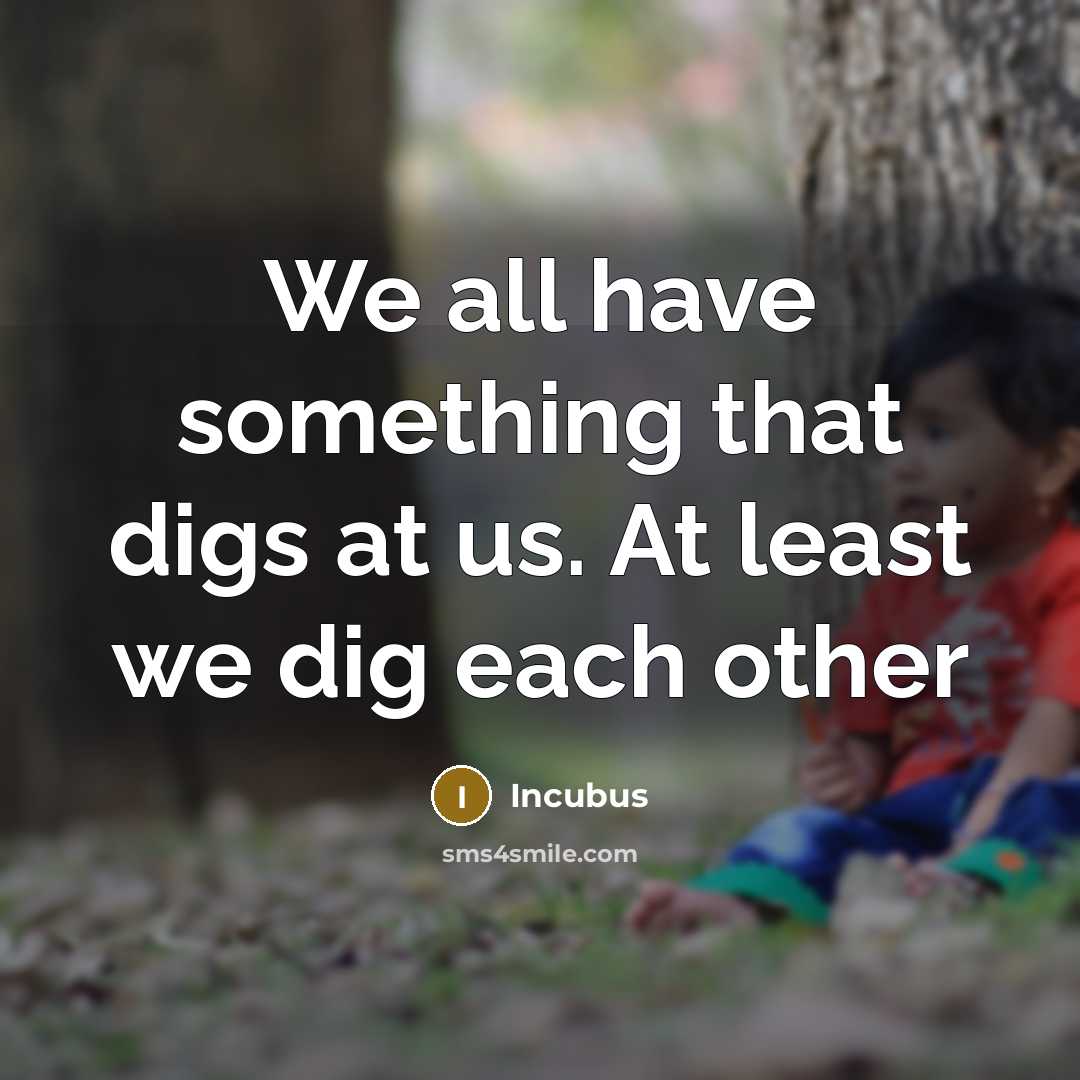 “We all have something that digs at us. At least…” quote by Incubus