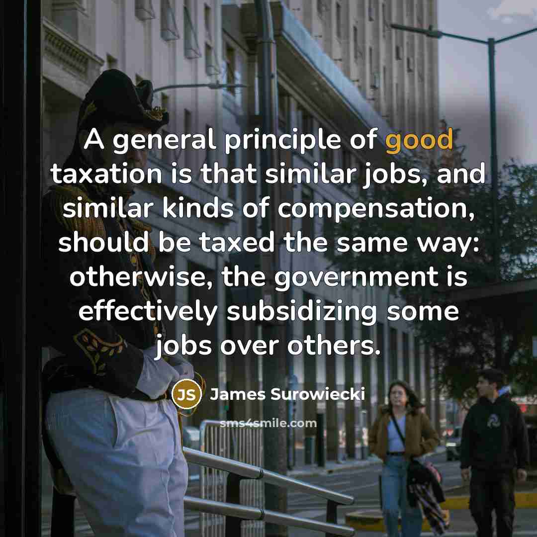 “A general principle of good taxation is that similar jobs,…” quote by James Surowiecki