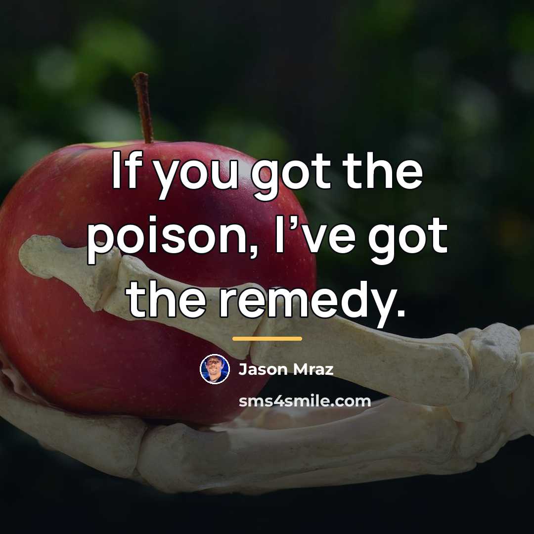 “If you got the poison, I've got the remedy.…” quote by Jason Mraz