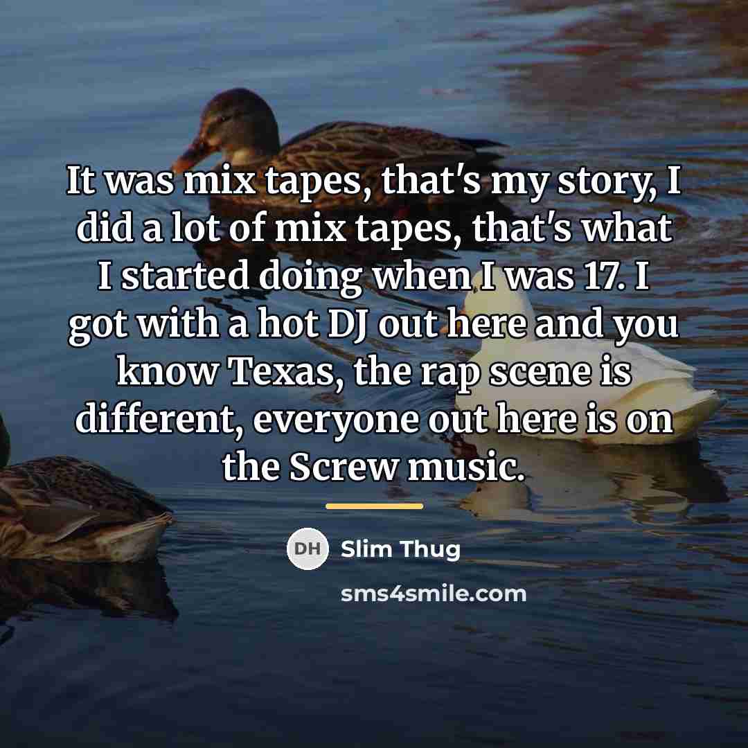 “It was mix tapes, that's my story, I did a…” quote by Slim Thug