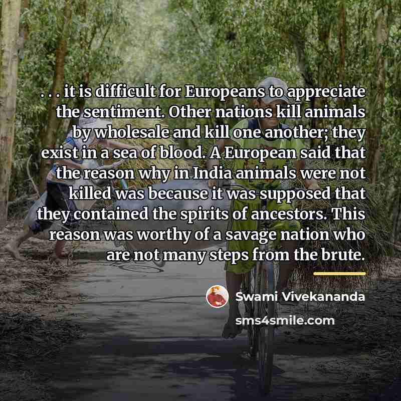 “. . . it is difficult for Europeans to appreciate…” quote by Swami Vivekananda