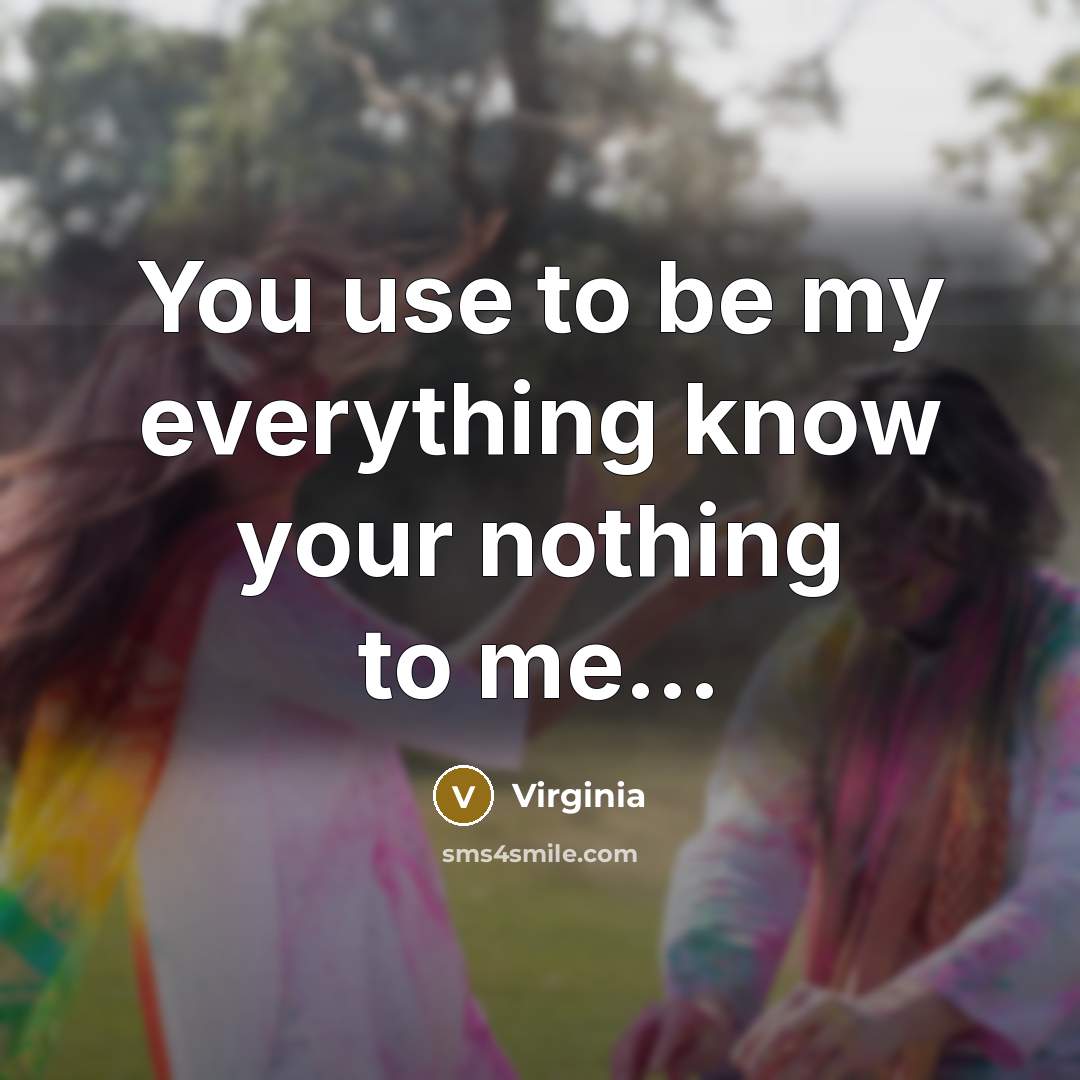 “You use to be my everything know your nothing to…” quote by Virginia