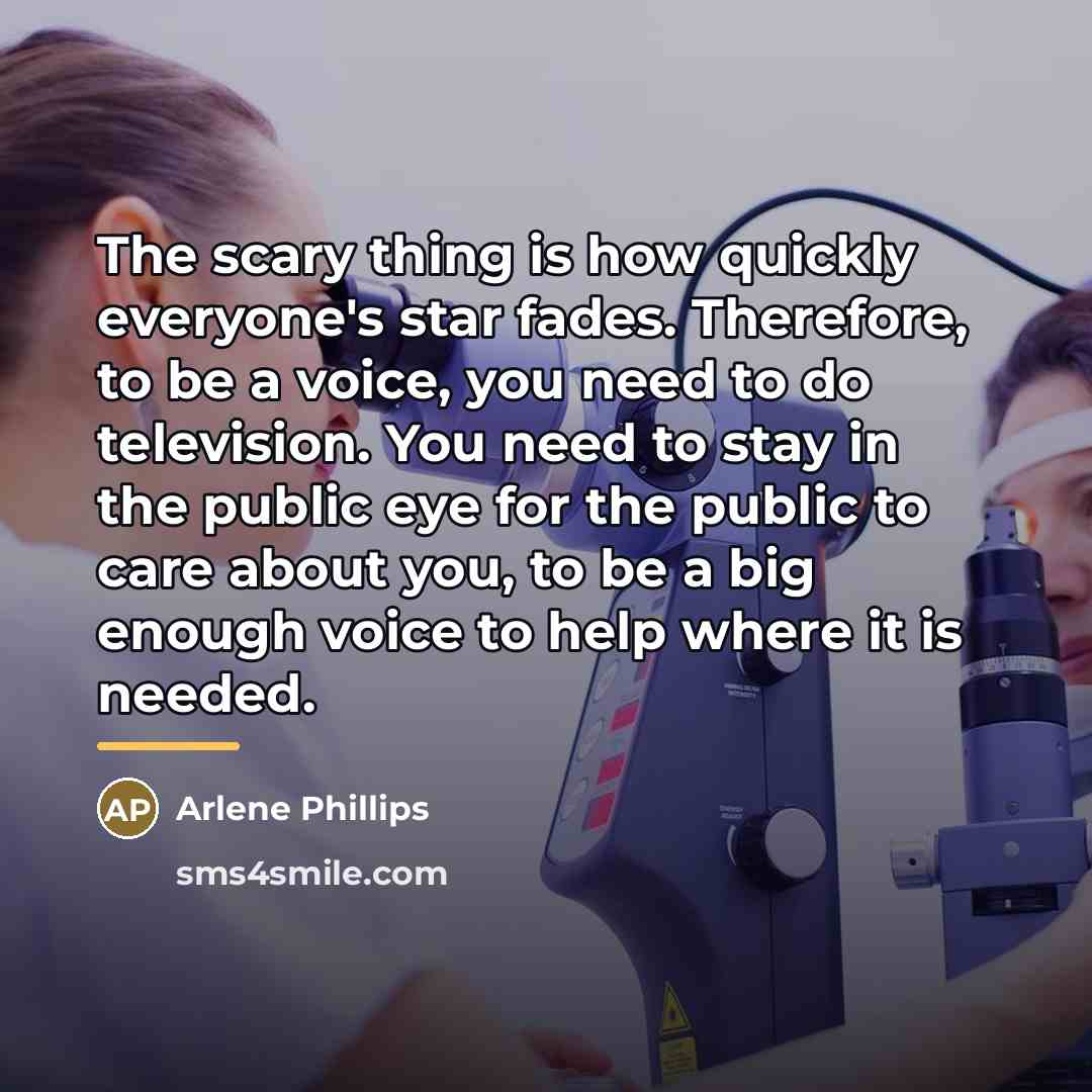 “The scary thing is how quickly everyone's star fades. Therefore,…” quote by Arlene Phillips
