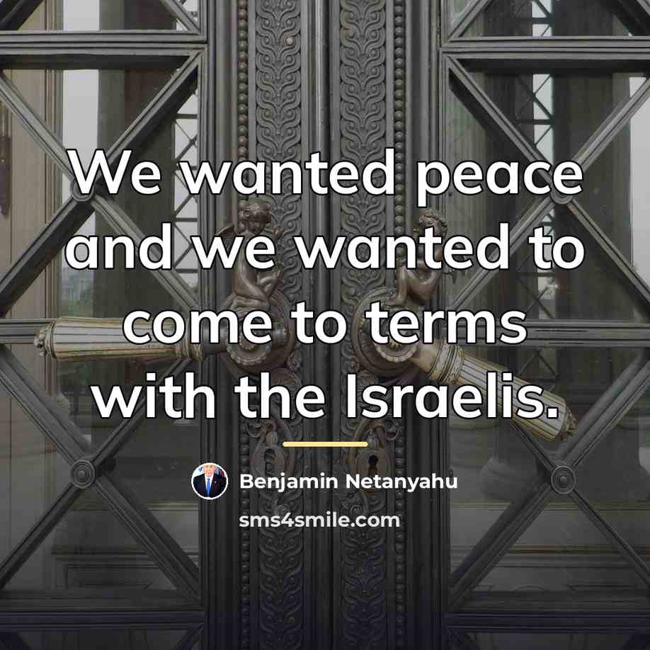 “We wanted peace and we wanted to come to terms…” quote by Benjamin Netanyahu