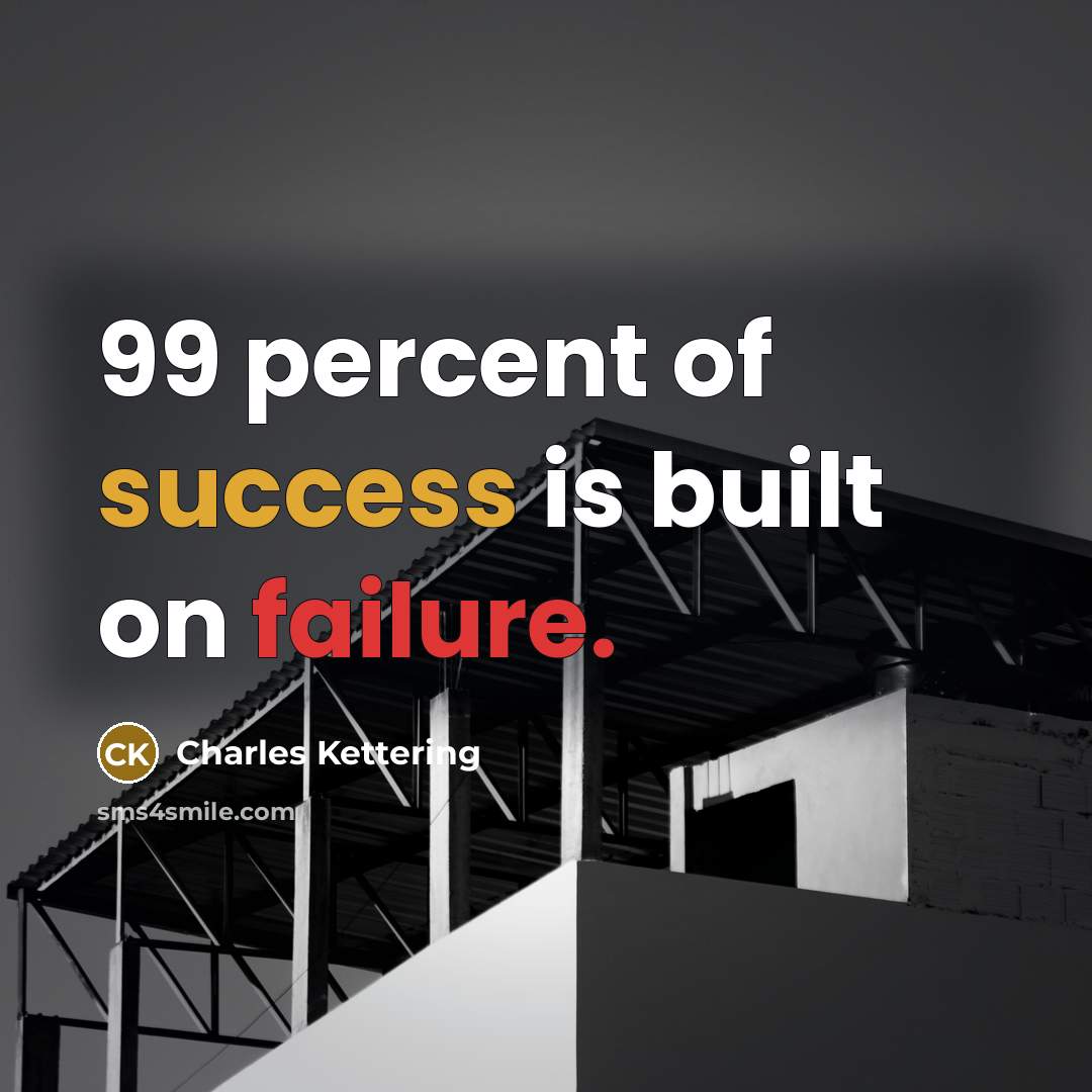 “99 percent of success is built on failure.…” quote by Charles Kettering