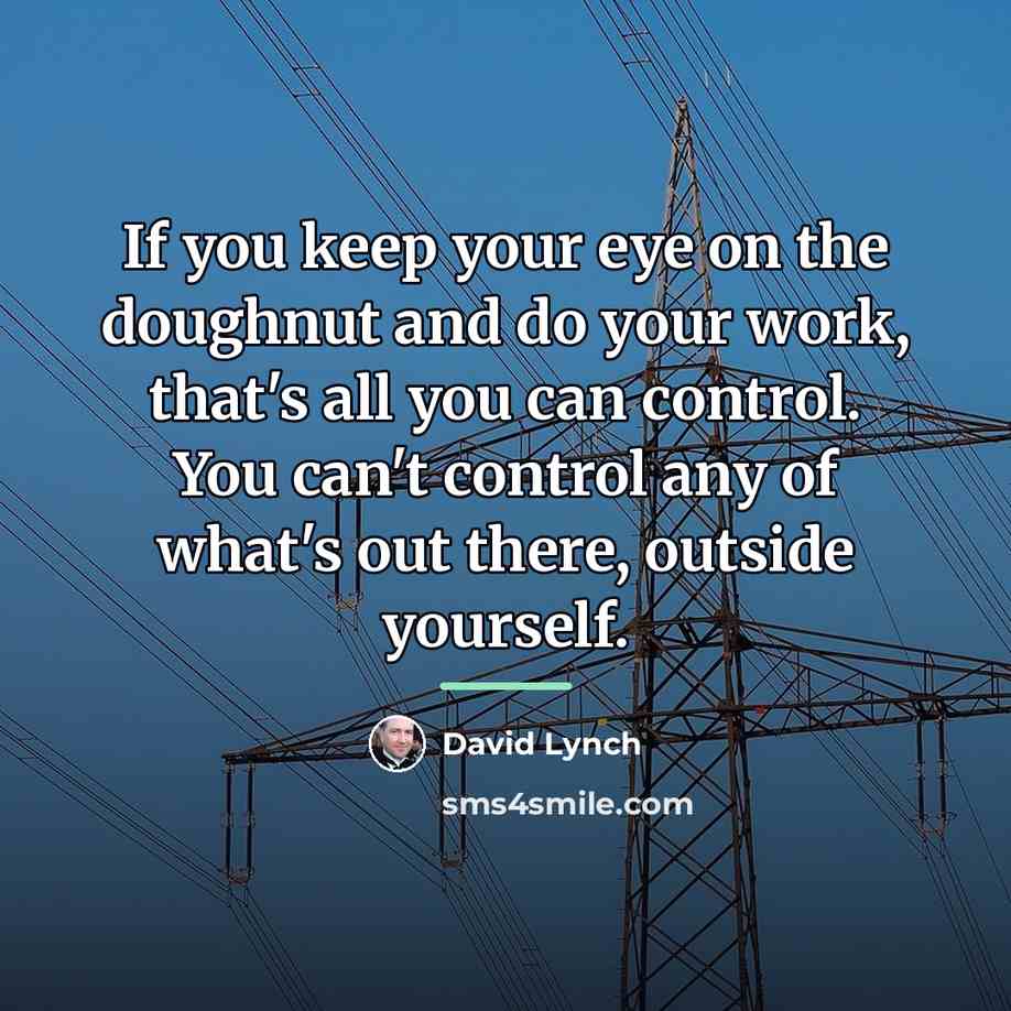 “If you keep your eye on the doughnut and do…” quote by David Lynch