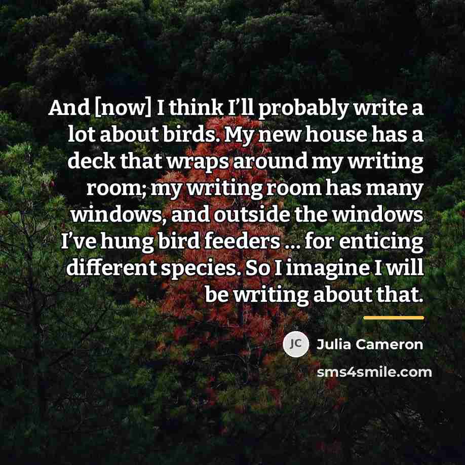 “And [now] I think I’ll probably write a lot about…” quote by Julia Cameron