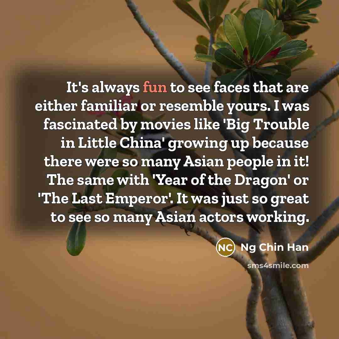 “It's always fun to see faces that are either familiar…” quote by Ng Chin Han