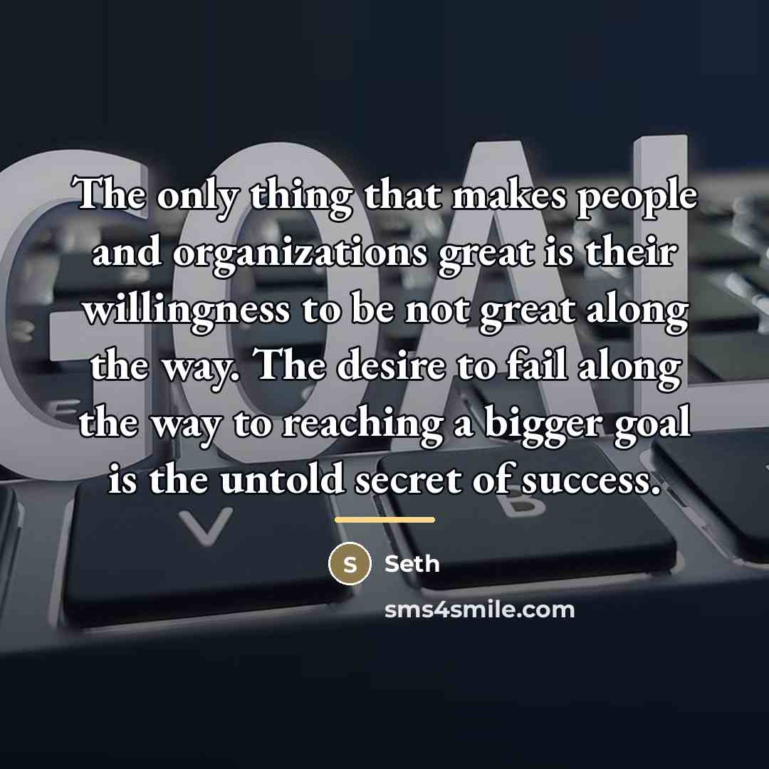 “The only thing that makes people and organizations great is…” quote by Seth
