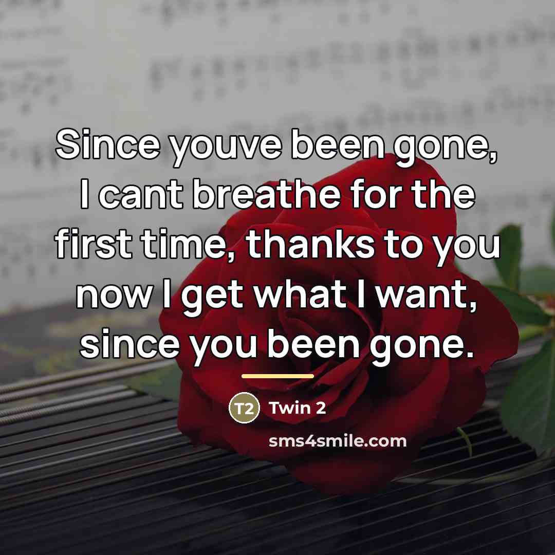 “Since youve been gone, I cant breathe for the first…” quote by Twin 2
