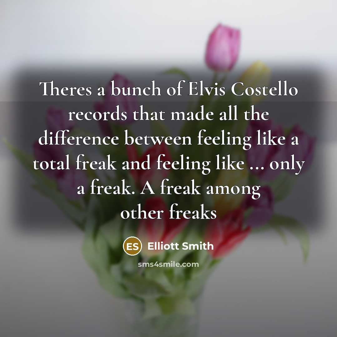“Theres a bunch of Elvis Costello records that made all…” quote by Elliott Smith