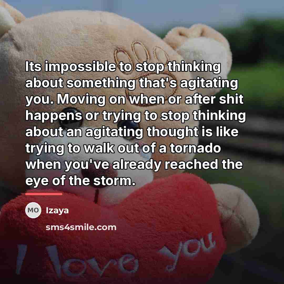 “Its impossible to stop thinking about something that's agitating you.…” quote by Izaya