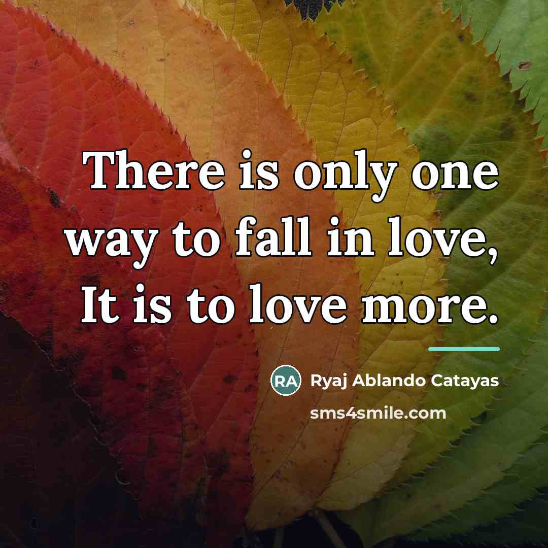 “There is only one way to fall in love, It…” quote by Ryaj Ablando Catayas