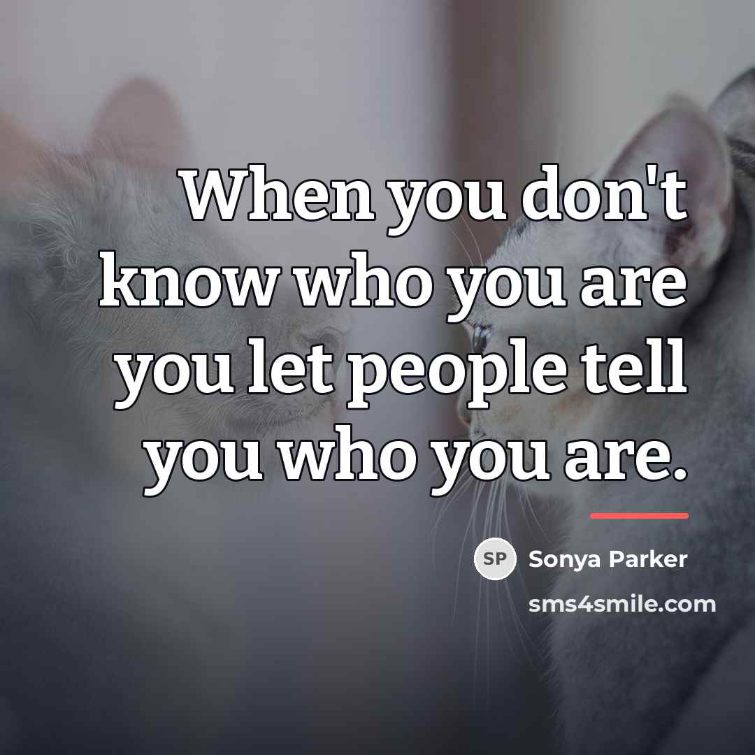 “When you don't know who you are you let people…” quote by SONYA PARKER
