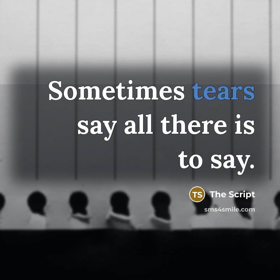 “Sometimes tears say all there is to say.…” quote by The Script