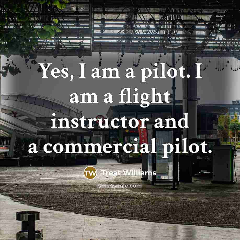 “Yes, I am a pilot. I am a flight instructor…” quote by Treat Williams