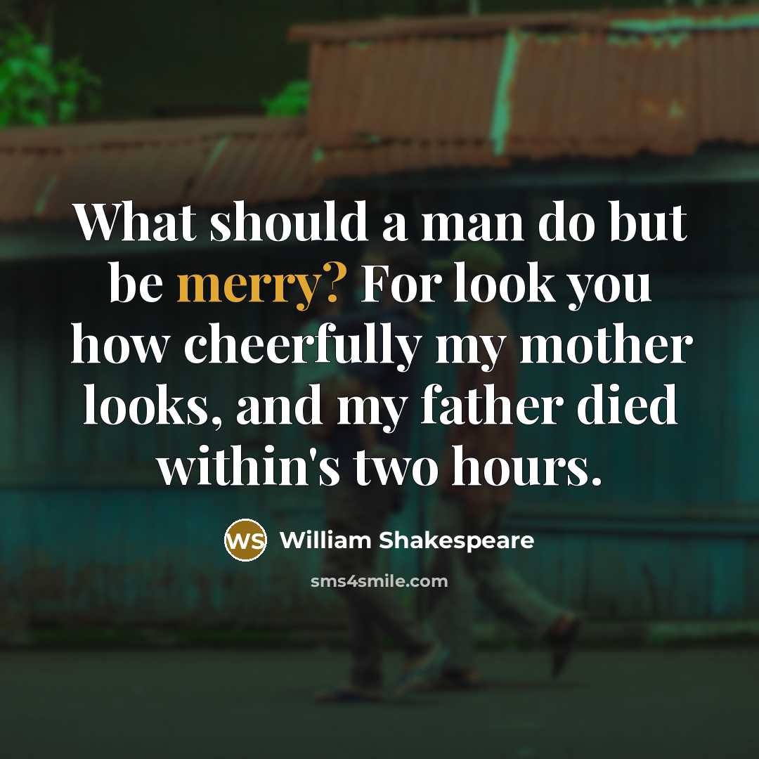 “What should a man do but be merry? For look…” quote by William Shakespeare