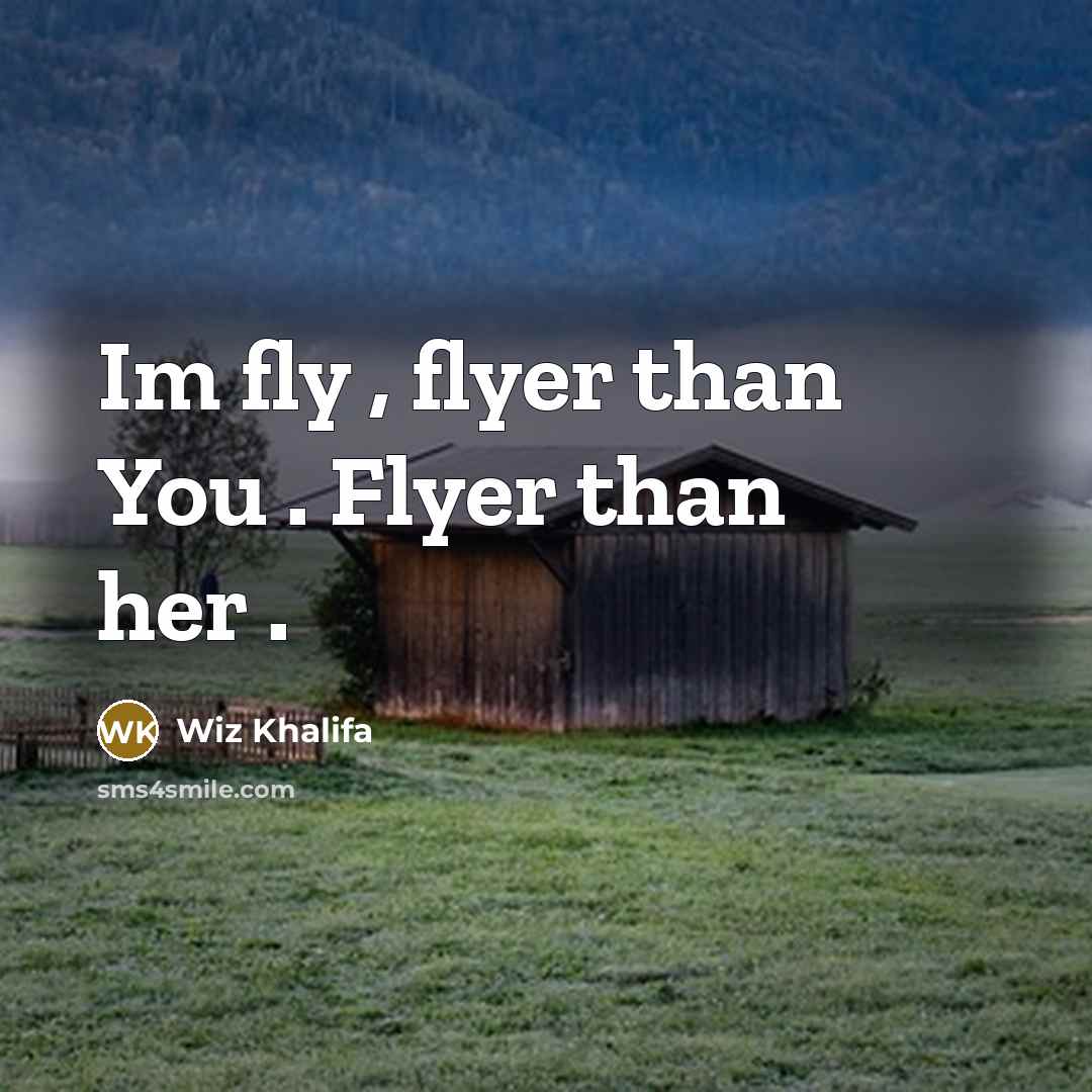 “Im fly , flyer than You . Flyer than her…” quote by Wiz Khalifa