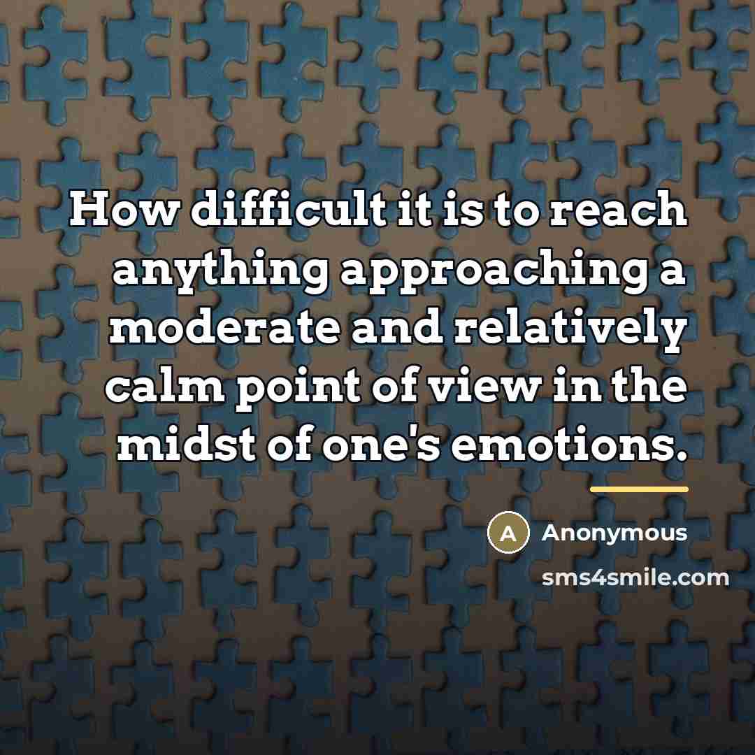 “How difficult it is to reach anything approaching a moderate…” quote by Anonymous