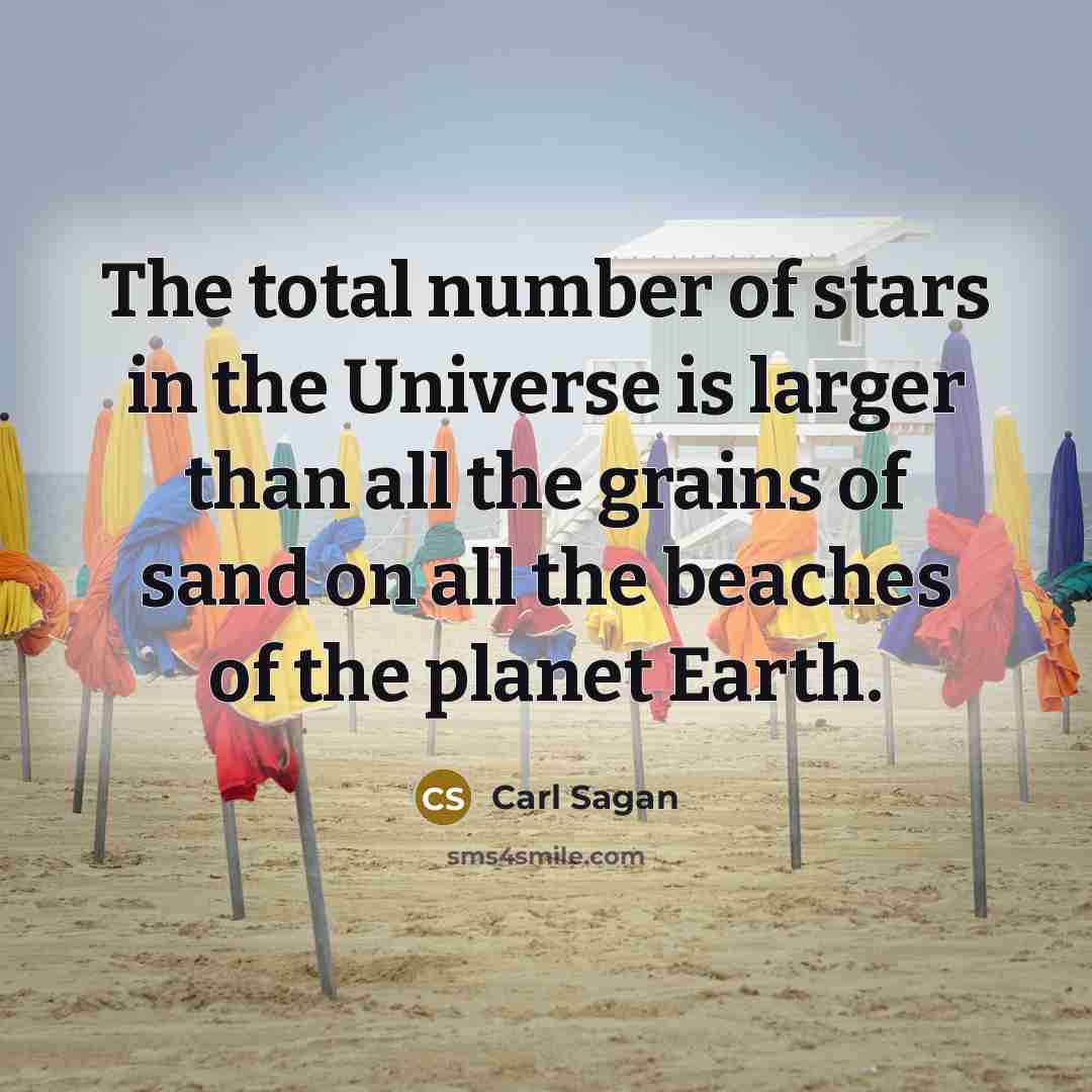 “The total number of stars in the Universe is larger…” quote by Carl Sagan