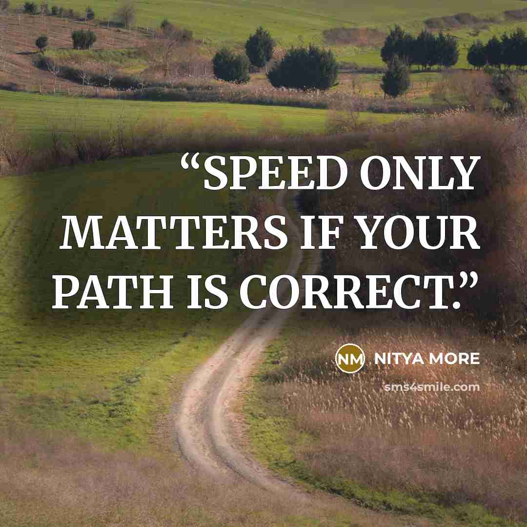 “SPEED ONLY MATTERS IF YOUR PATH IS CORRECT.” quote by NITYA MORE