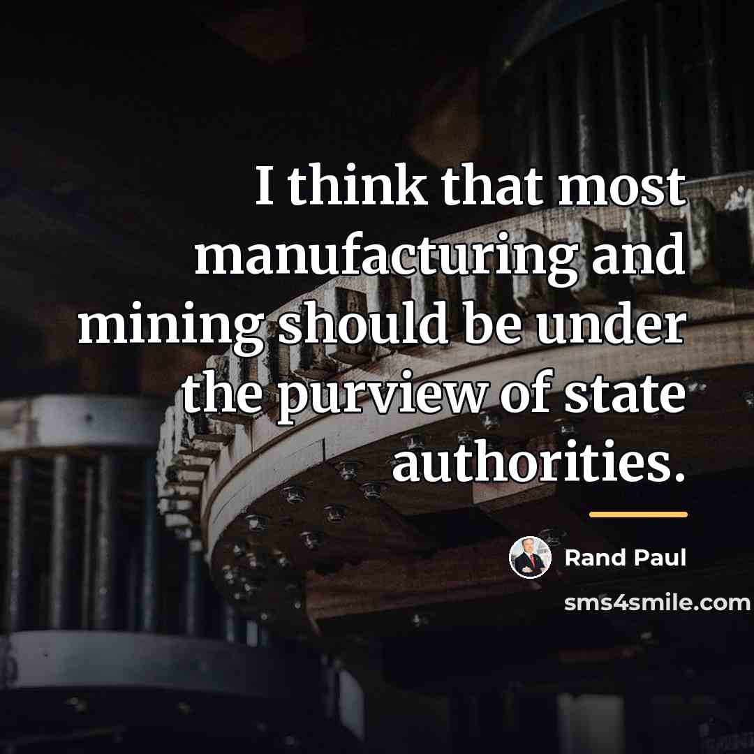 “I think that most manufacturing and mining should be under…” quote by Rand Paul
